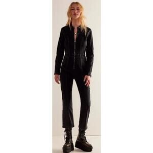 Free People JADED One-Piece Denim Jumpsuit in Black S NWOT $168